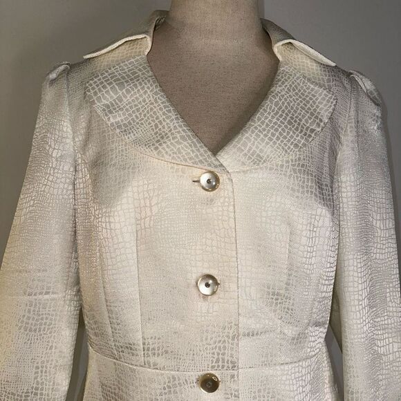 John Meyer Womens 14 Jacquard Croc Print Triple Button Feminine Blazer - Picture 3 of 10
